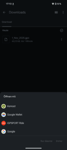 Android GPX-Datei öffnen