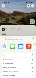 Komoot GPX bei iOS teilen